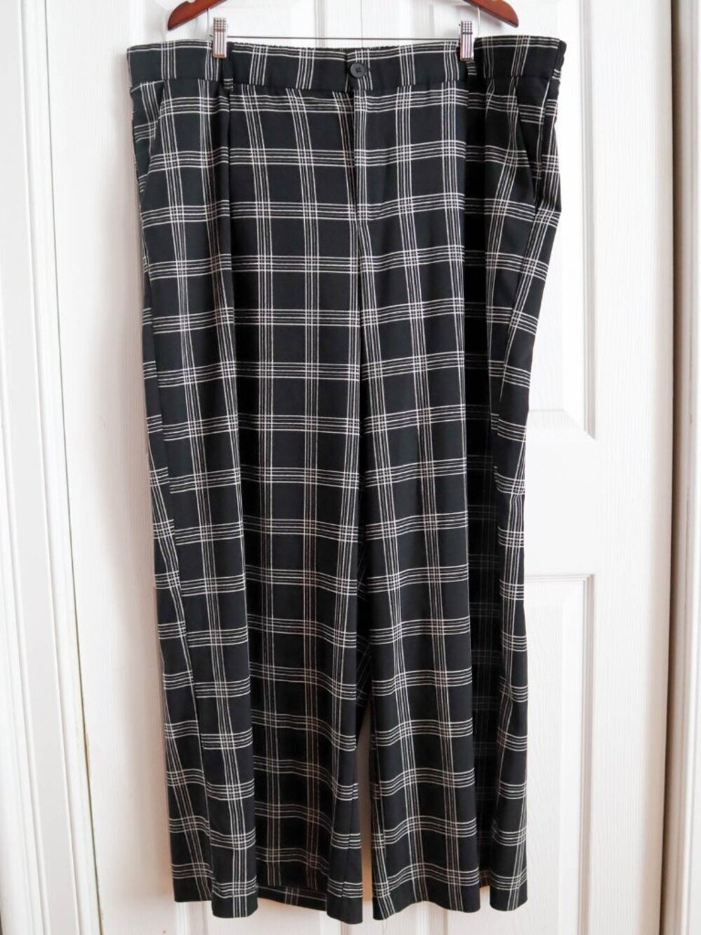 Studio by Torrid Wide Leg Palazzo Pants Plus Size 24 4x Black & White Plaid